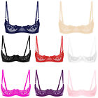 Womens Lingerie Underwired Underwear 1 4 Cup Bra Balconette Top Unlined Harness