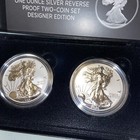 2021 Silver Eagle Reverse Proof Set Two Coins Us Mint 2021 Silver Eagle Reverse