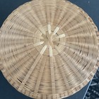Vintage Round Woven Wicker Sewing Basket With Lid With Old Sewing Items Read
