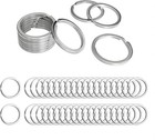 High-quality 1 Inch Flat Key Rings - 50 Silver Metal Rings For Key Organization