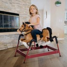 Qaba Durable Kids Plush Spring Rocking Horse With Realistic Sounds  Brown