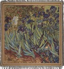 Van Gogh Irises European Woven Tapestry Throw Blanket Floral Fine Art Decor