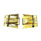 Vintage Gold Tone Metal Belt Buckle Duette Hook   Eye Clips Brass Art Deco Style