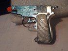 1960s Nichols  45 Automatic  chrome Plated Die Cast Toy Cap Gun Pistol  Non-army