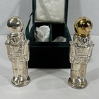 Godinger Silverplate Nutcracker Soldiers Salt And Pepper Set With Original Box