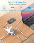 Power Strip Surge Protector -  6 Widely Outlets With 4 Usb Ports  2 Usb C   5 Ft