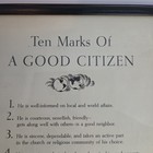 Rotary International 10 Marks Of A Good Citizen Printed In Usa Framed Wall Art