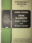 John Deere Kba Disk Harrow   Wheel Carrier Operator s Manual Om-b42-356 Gc Used 