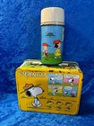 Vintage 1980 Peanuts   Gang Metal Lunch Box With Thermos