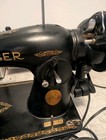 Vintage 40 s Singer Model 15 Sewing Machine W  Pedal   Case Untested Sold As Is