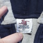 Vintage Yuengling Sportco Authentic Hoodie Hockey Logo Pullover Large Grey Navy