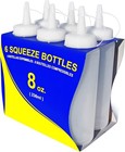 Squeeze Bottles  Plastic  8 Oz  Clear  Pack Of 6