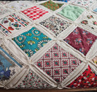 Vintage Quilt Hand Made 72  X 72  - Cathedral Window Patchwork Floral Diamond