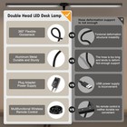 Led Desk Lamp For Office Home - Eye Caring Architect Lamp With Clamp  Dual