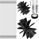 Chimney Sweep Kit Flexible Extendable Cleaning Rod Set With 4 And 6 Brush