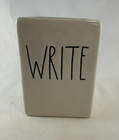 Rae Dunn    write    Pencil Holder      note    Post-it Holder Desk Set  2pc  White blk