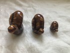 Vintage Lot Of 3 Miniature Ceramic Japan Garden Snail Family Figurines 