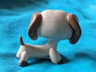 Lps  1491 Rare Hasbro Dachshund Dog Cream Blue Eyes Littlest Pet Shop Authentic