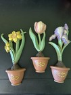 Vintage Potted Flowers Wall Decor Homco Wall Plaques Set Of Three Mcm