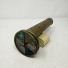 Vintage 11  Scope Dual Wheels Brass Kaleidoscope Stained Glass Patina