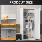 Wardrobe Armoire Storage Cabinet W  Hanging Rod  2 Doors White Wardrobe Closet 