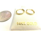 14kt Pure Yellow Gold 2 X 12 5mm Huggies Earrings Rounded Gift Box-free Shipping