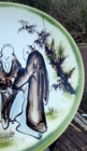 Lg  Japanese Or Chinese Plate Charger Hand Painted With 3 Monks  Impressed Mark 