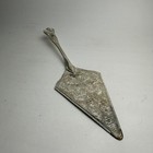Vintage Ornate Silver Plated Cake Pie Server Server Embossed Floral Design