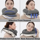 Buyue Travel Neck Pillows For Airplanes  360   Head Support Sleep Adult  Grey 