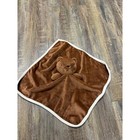 Brown Teddy Bear Plush Lovey Security Blanket Soft Velvety Infant Snuggler 14x14