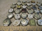 Vtg Lot Watch Movements Wind Up Parts Repair 17j Elgin Bulova Gruen Ladies L2