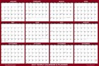 32  X 48  Swiftglimpse 2027 Wall Calendar Erasable Yearly Wall Planner - Maroon