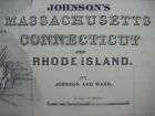 Original Hand Colored 1863 Johnson Map Massachusetts Connecticut Rhode Island