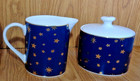 Sakura Indonesia Galaxy Holiday Dinnerware 14k Gold Stars   Trim Sugar   Creamer
