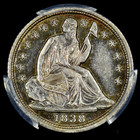 1838 Seated Half Dime     Pcgs Au-58     H10c Silver Coin Large Stars    trusted   