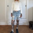 Vintage 1990s Levis 550 Distressed Denim Shorts Light Wash Cut Offs 31 Waist
