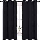 Luxurious Black Grommet Blackout Curtains - Thermal Insulated  42x63  set Of 2 
