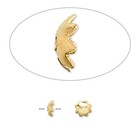 100 Gold Plated Brass 5x1 5mm Flower Bead Caps To Fit 6-8mm Beads