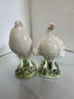 Pair Of Vintage White Ceramic Doves