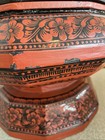 Burmese Red And Black Lacquer Hsun-ok Container With Lid Large