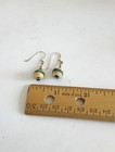 Vintage Sterling Silver 925 Tibetan Southwestern Inlay Turquoise Coral Earrings 