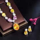 Wedding Bridal  Cz Jewelry Set Zirconia Necklace Earrings Set
