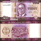 Liberia 20 Dollars  2022  P-39  Unc X 10 Pcs