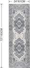 Grey Hallway Runner Rug 2x6 vintage Machine Washable Kitchen Runner