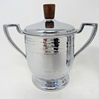 Vintage Krome Kraft Farber Bros New York Creamer Sugar Lid And Bakelite Knob