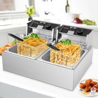 Commercial Deep Fryer  3400w Electric Deep Fryers With 2x6 35qt Baskets