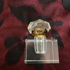 Stunning Antique Crystal Ink Well Brass Hinge 3  Tall Clear Glass Mint