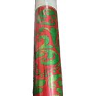 Vintage Caspari 9  Continuous Gift Wrap Palazzo Red Green Foil  9498rc 
