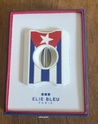 Elie Bleu C-5 V- Cut Cigar Cutter  White Cuban Flag Design  Ebc5059  New In Box