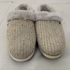 Skechers Bobs Womens 10 Slippers Keepsakes Ice Angel Fuzzy Cable Knit Cream